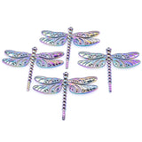 5PCS Dragonfly Drilled Charm Pendant Rainbow Accessories for Custom Jewelry