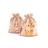 5PCS Cotton Drawstring Christmas Gift Bags Large Size