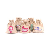 5PCS Cotton Drawstring Christmas Gift Bags Large Size