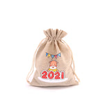 5PCS Cotton Drawstring Christmas Gift Bags Large Size