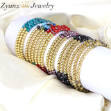 5PCS Evil Eye Glass Beads Bracelet Colorful Lampwork Macrame Bangle