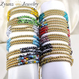 5PCS Evil Eye Glass Beads Bracelet Colorful Lampwork Macrame Bangle