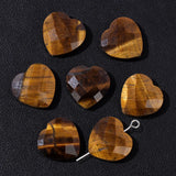 5PCS Faceted Heart Charms Bead Red Jaspers Quartzs Aventurine Loose Beads