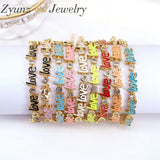 Bohemian Enamel Love Heart Charm Bracelet For Women Colorful Jewelry