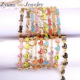 Bohemian Enamel Love Heart Charm Bracelet For Women Colorful Jewelry