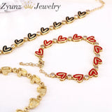Bohemian Enamel Love Heart Charm Bracelet For Women Colorful Jewelry