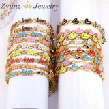 Bohemian Enamel Love Heart Charm Bracelet For Women Colorful Jewelry