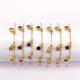 CZ Zircon Round Charms Bracelets for Women Bohemia Gold-color Jewelry
