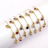 CZ Zircon Round Charms Bracelets for Women Bohemia Gold-color Jewelry