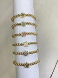 5PCS Chain Beads Bracelets Zircon Cross Copper Bead Chain Punk Jewelry