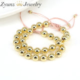 5PCS Ball Beaded Macrame Bracelets Charm Jewelry