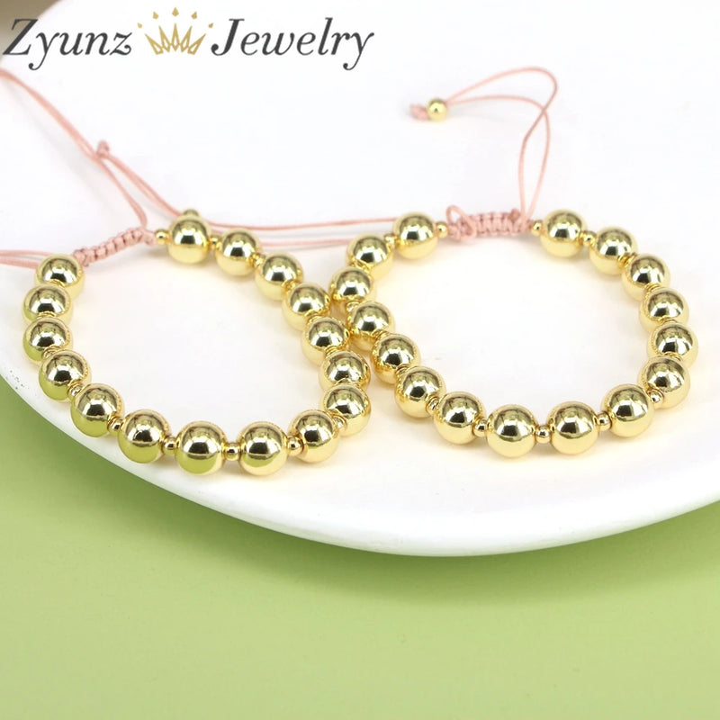 5PCS Ball Beaded Macrame Bracelets Charm Jewelry