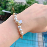 5PCS Beads Pearl Star Cross Multilayer Charm Bracelets Set for Women