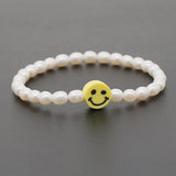 5PCS Natural Pearl Bracelet with Polymer Clay for Women Girls Party