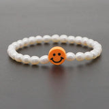 5PCS Natural Pearl Bracelet with Polymer Clay for Women Girls Party