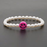 5PCS Natural Pearl Bracelet with Polymer Clay for Women Girls Party