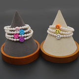 5PCS Natural Pearl Bracelet with Polymer Clay for Women Girls Party