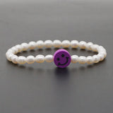 5PCS Natural Pearl Bracelet with Polymer Clay for Women Girls Party