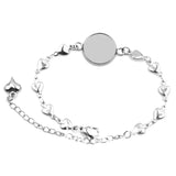 5PCS Stainless Steel 20mm Round Cabochons Settings Heart Chain Bracelet