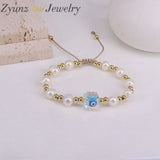 Evil Eye Bracelet Freshwater Pearl Jewelry for Women Bijoux Pulseras Femme