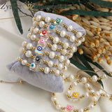 Evil Eye Bracelet Freshwater Pearl Jewelry for Women Bijoux Pulseras Femme