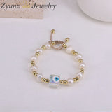 Evil Eye Bracelet Freshwater Pearl Jewelry for Women Bijoux Pulseras Femme