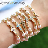 5PCS Zircon Star Heart Cross Hamsa Hand Charm Bracelet