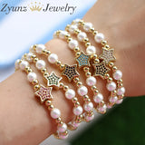 5PCS Zircon Star Heart Cross Hamsa Hand Charm Bracelet