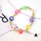 Colorful Fruit Happy Face Flower Star Bracelet, 5PCS