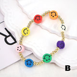 Colorful Fruit Happy Face Flower Star Bracelet, 5PCS