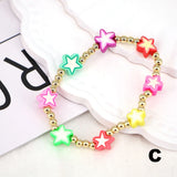 Colorful Fruit Happy Face Flower Star Bracelet, 5PCS