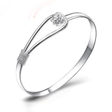 5PCS Silver Plated Charm Flower Bracelets for Women