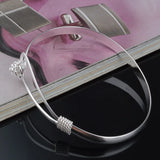 5PCS Silver Plated Charm Flower Bracelets for Women