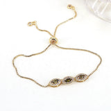 5PCS Female CZ Bar Thin Chain Bracelet Gold-color Charm Bangle