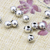 5PCS Loose Copper Round DIY Beads Big Hole Ball Jewelry Making Metal Crafts