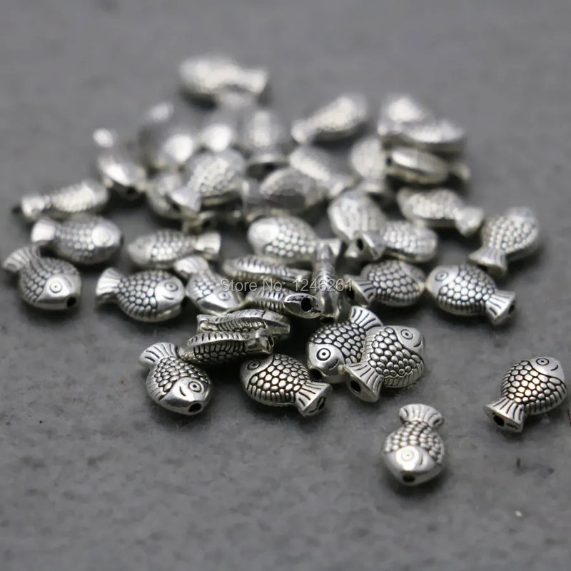 5PCS Alloy Fish Spacers Bead Metal Findings 6*9mm DIY Jewelry Making