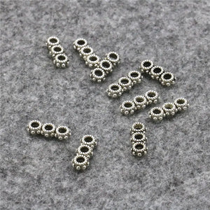5PCS 3-Hole Round Lucky DIY Necklace Finding Accessories 5x13mm