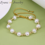 5PCS Freshwater Pearl Bracelet Natural Macrame Jewelry Gift