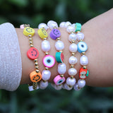 5PCS Freshwater Pearl Bracelets with Charms