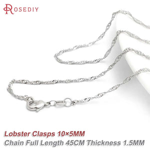5PCS 18K Copper Necklace Chains with Lobster Clasps