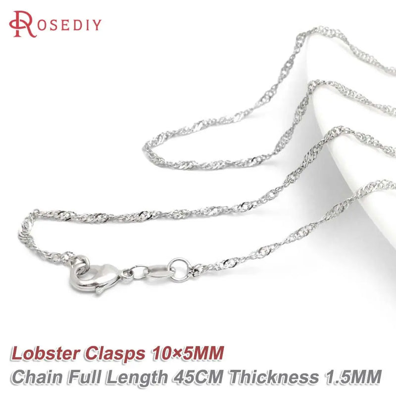 5PCS 18K Copper Necklace Chains with Lobster Clasps