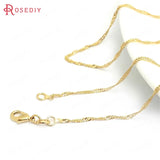 5PCS 18K Copper Necklace Chains with Lobster Clasps