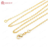 5PCS 18K Copper Necklace Chains with Lobster Clasps