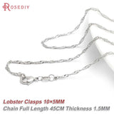 5PCS 18K Copper Necklace Chains with Lobster Clasps
