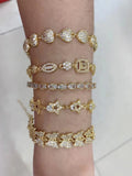 5PCS Geometric Chain Bracelets Evil Eye Flower Bacelet