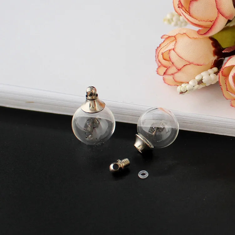 5PCS Glass Globe Pendant DIY Necklace Jewelry Charms