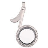 5PCS Glass Rhinestone Musical Note Floating Charms Locket Pendant