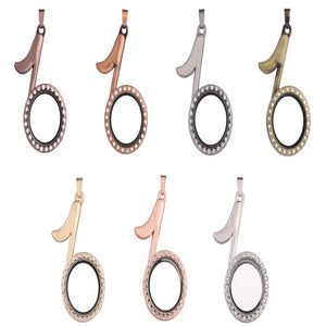 5PCS Glass Rhinestone Musical Note Floating Charms Locket Pendant