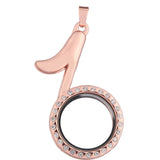 5PCS Glass Rhinestone Musical Note Floating Charms Locket Pendant