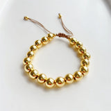 Statement Beads Bracelet for Women, Big Round Beaded Macrame Bracelet